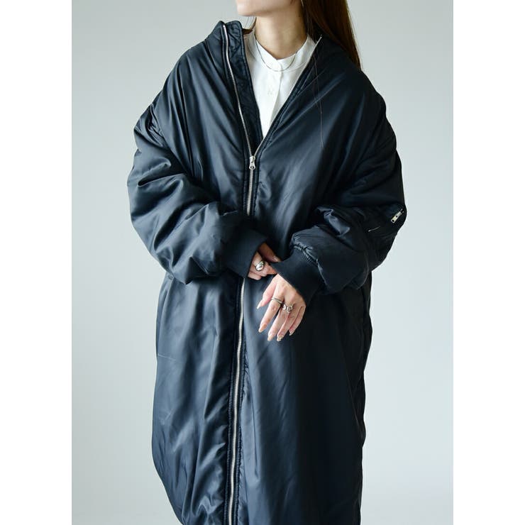 中綿裏ボアロング丈MA 1デザインコート アウター | and it  | 詳細画像9 