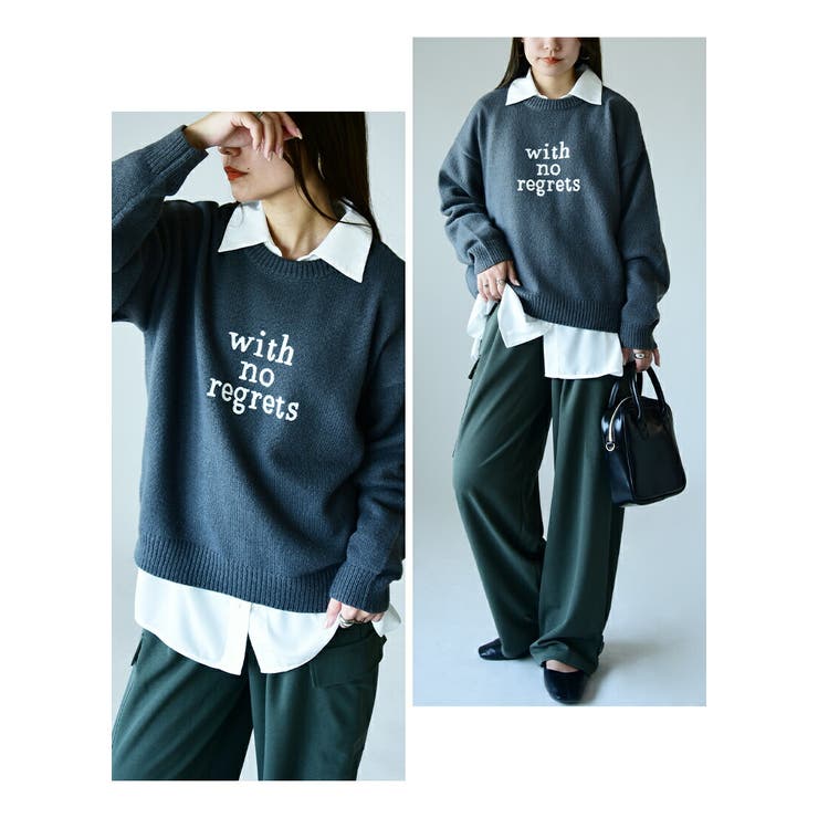 ロゴ刺繍ニットプルオーバー ニット レディーストップス | and it  | 詳細画像16 