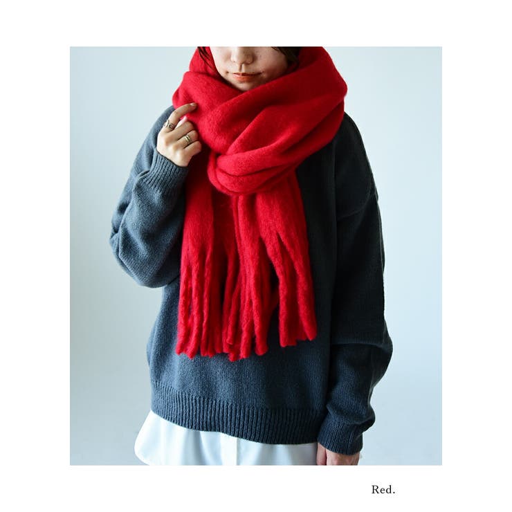 フェイクウールボリュームフリンジマフラー マフラー レディース[品番：ZX000006792]｜and it （アンドイット）のレディース ファッション通販｜SHOPLIST（ショップリスト）
