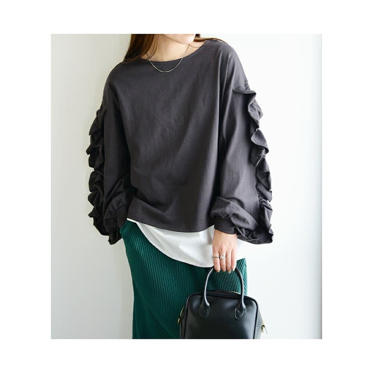 ボリュームフリルスリーブコットンカットソー カットソー レディース | and it  | 詳細画像12 