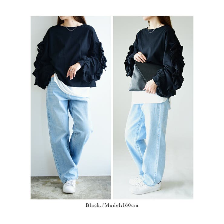 ボリュームフリルスリーブコットンカットソー カットソー レディース | and it  | 詳細画像14 