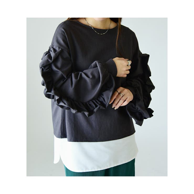 ボリュームフリルスリーブコットンカットソー カットソー レディース | and it  | 詳細画像10 