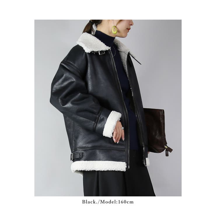 エコレザーボンバージャケット ジャケット レディース[品番