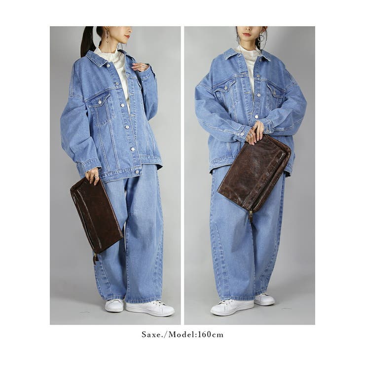 ビッグシルエットデニムジャケット ジャケット レディース[品番