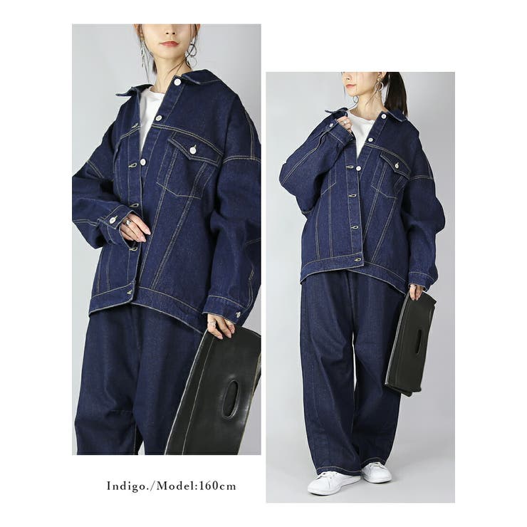 ビッグシルエットデニムジャケット ジャケット レディース[品番