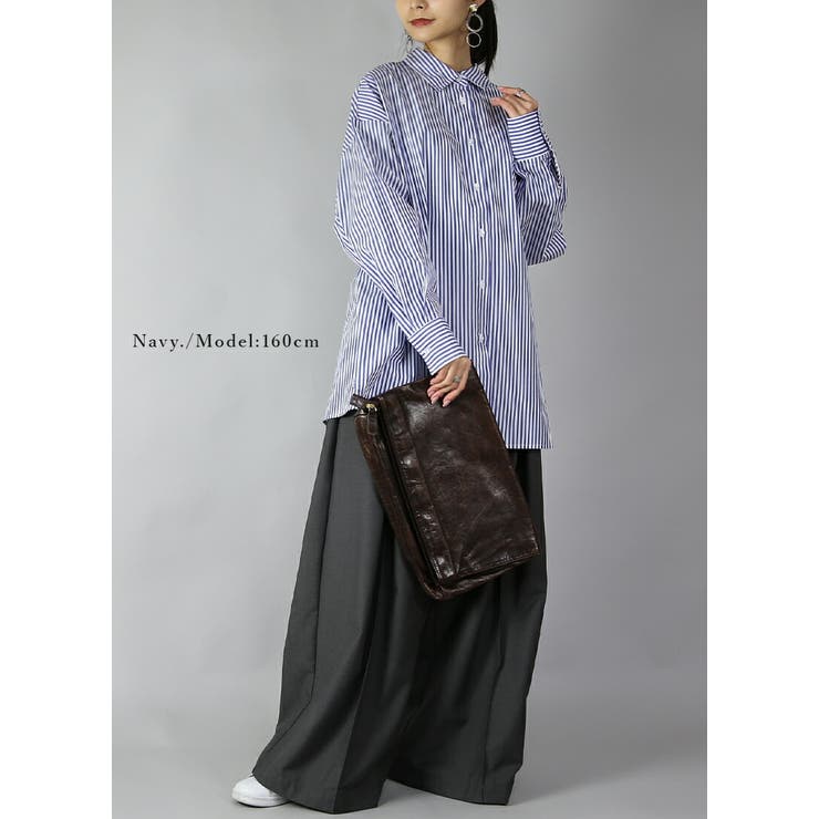 ストライプビッグシルエットシャツ シャツ レディース | and it  | 詳細画像5 