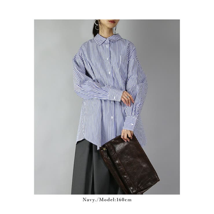 ストライプビッグシルエットシャツ シャツ レディース | and it  | 詳細画像6 
