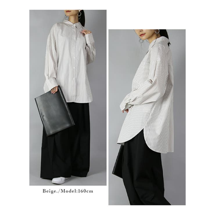 ストライプビッグシルエットシャツ シャツ レディース | and it  | 詳細画像8 