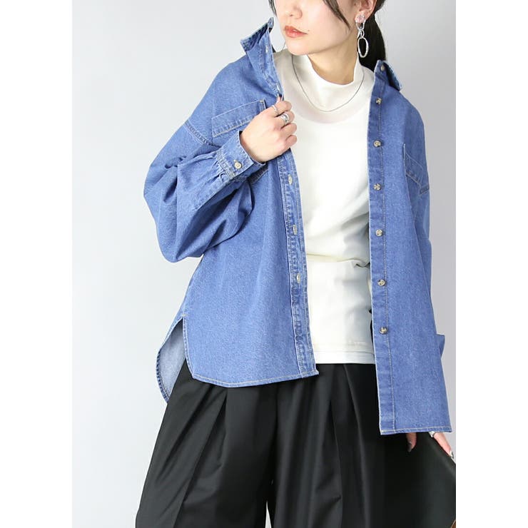 ライトオンスデニムオーバーシャツ シャツ レディース | and it  | 詳細画像13 