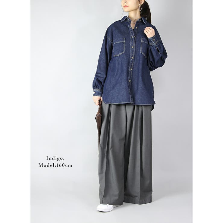 ライトオンスデニムオーバーシャツ シャツ レディース | and it  | 詳細画像7 