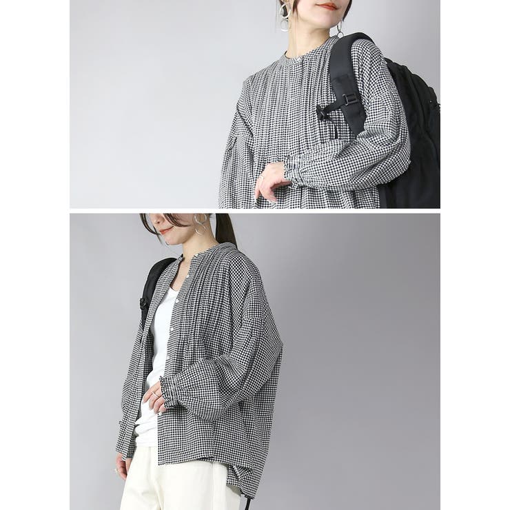 コットン長袖ピンタックブラウス シャツ ブラウス | and it  | 詳細画像6 