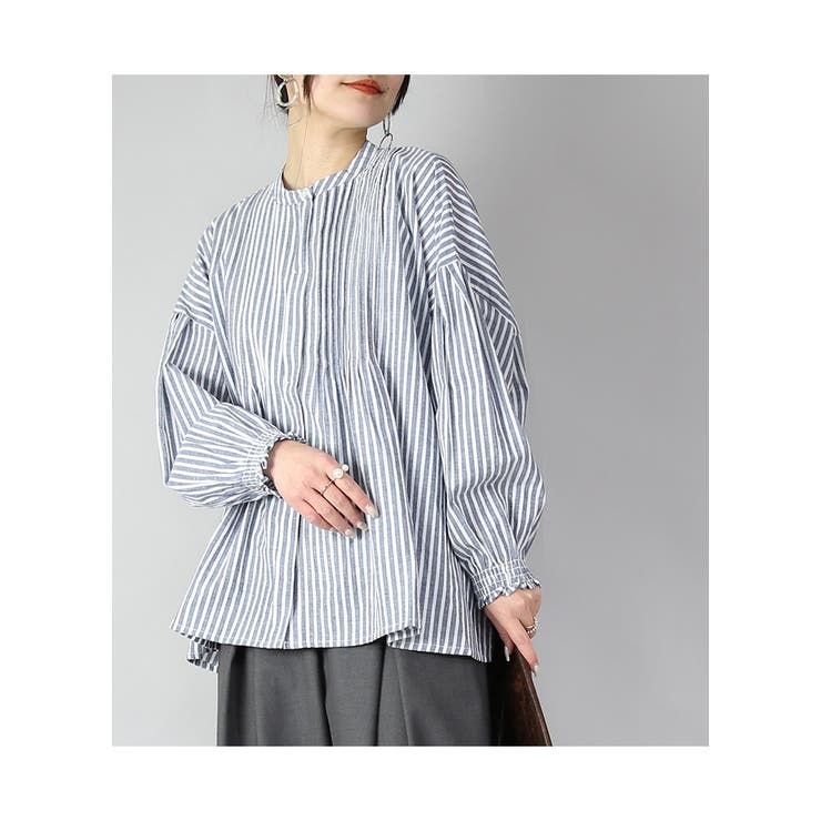 コットン長袖ピンタックブラウス シャツ ブラウス | and it  | 詳細画像8 