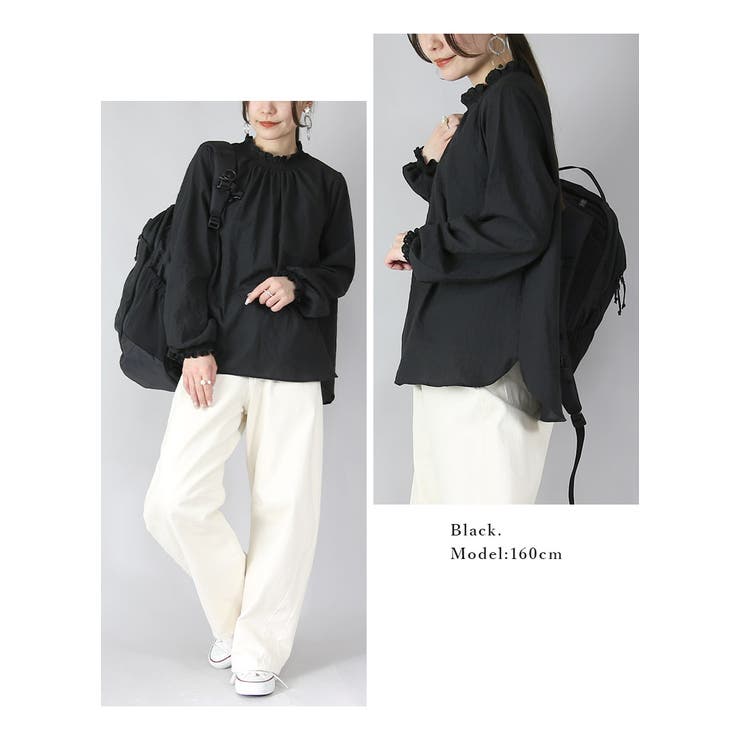 ブラウス レディース リップルシャーリングブラウス | and it  | 詳細画像11 