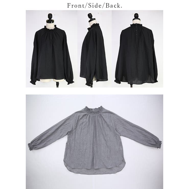 ブラウス レディース リップルシャーリングブラウス | and it  | 詳細画像13 