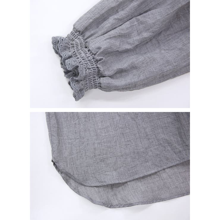 ブラウス レディース リップルシャーリングブラウス | and it  | 詳細画像15 