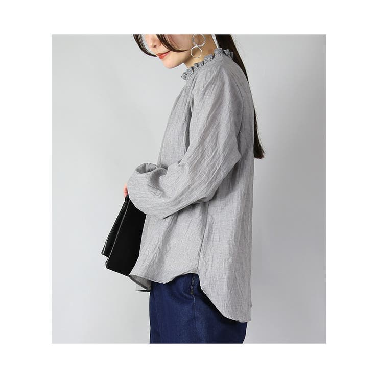 ブラウス レディース リップルシャーリングブラウス | and it  | 詳細画像6 