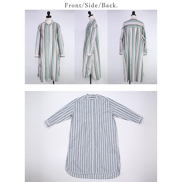 シャツワンピ レディース ポプリン前開き長袖ワンピース | and it  | 詳細画像11 