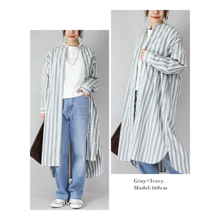 シャツワンピ レディース ポプリン前開き長袖ワンピース | and it  | 詳細画像8 