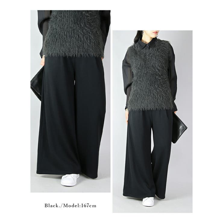 フレアスカート風裏シャギーワイドパンツ パンツ レディース | and it  | 詳細画像6 