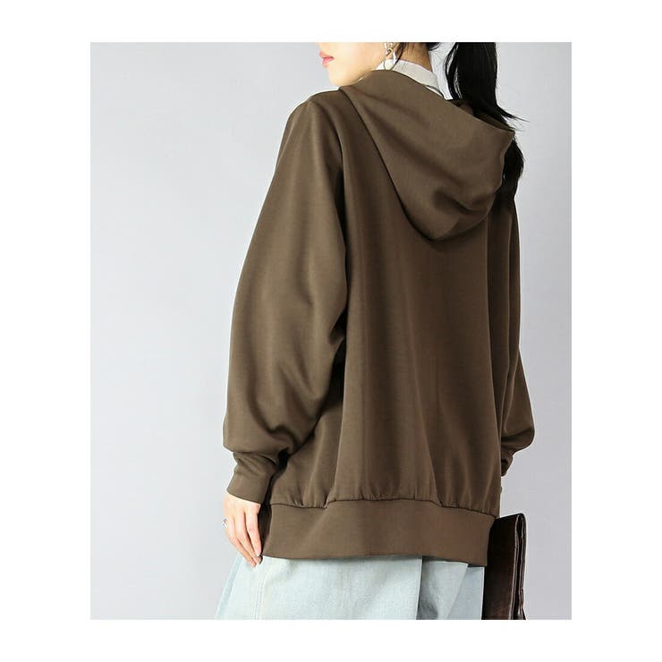 ダンボールニットゆったりこなれフルジップパーカー パーカー レディース | and it  | 詳細画像13