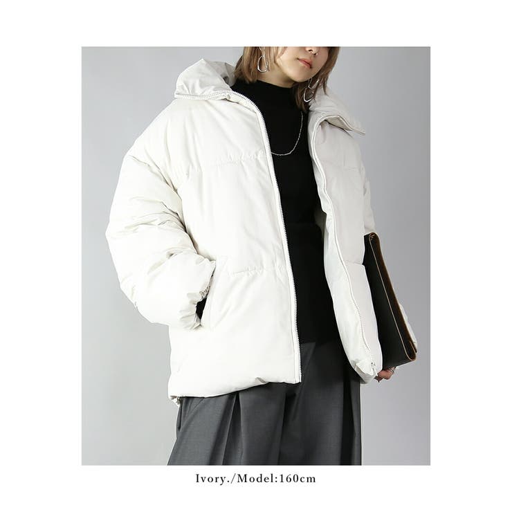 スタンドカラーフェイクダウンコート トップス レディース | and it  | 詳細画像5 