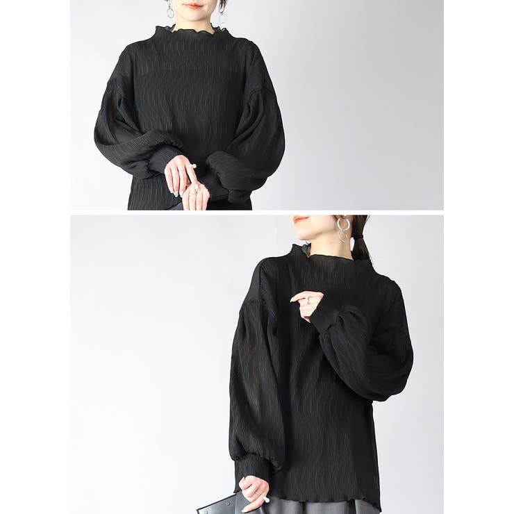 トップス レディース ボリュームスリーブシアートップス | and it  | 詳細画像11 