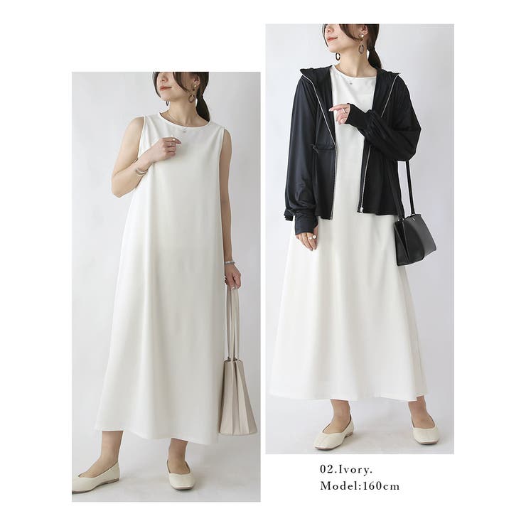 Aラインノースリーブワンピース ワンピース レディースふんわり | and it  | 詳細画像7 