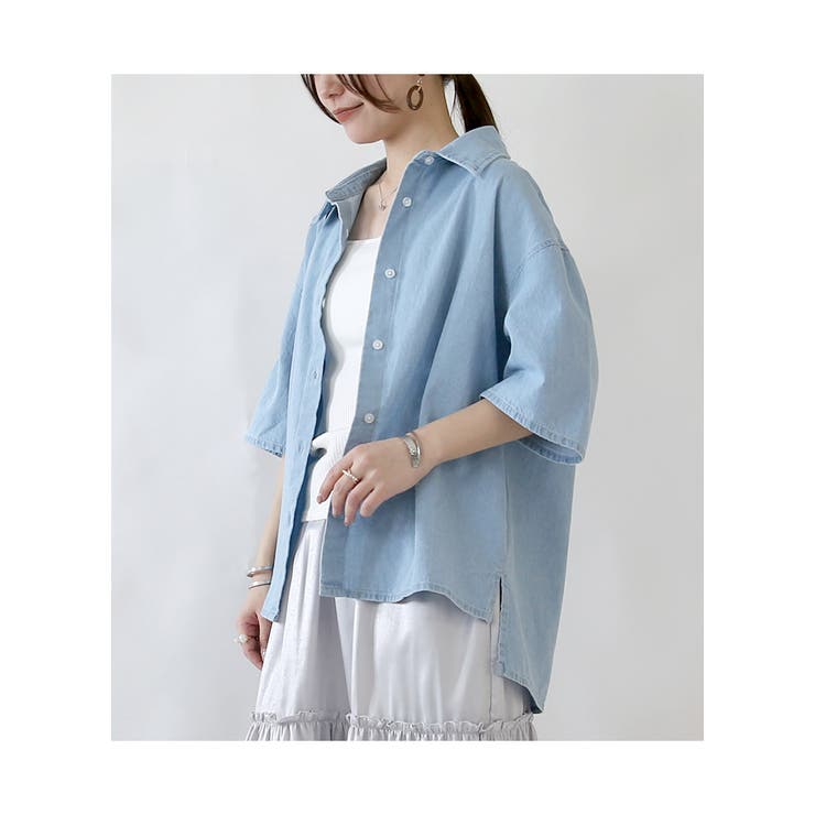 5分袖ワイドデニムブラウス ブラウス レディース | and it  | 詳細画像7 