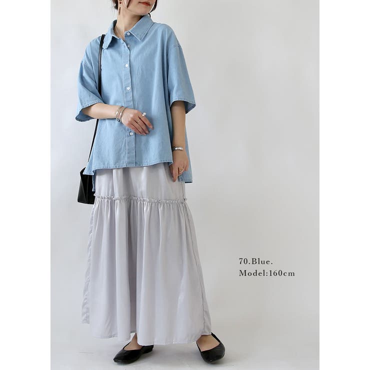 5分袖ワイドデニムブラウス ブラウス レディース | and it  | 詳細画像9 