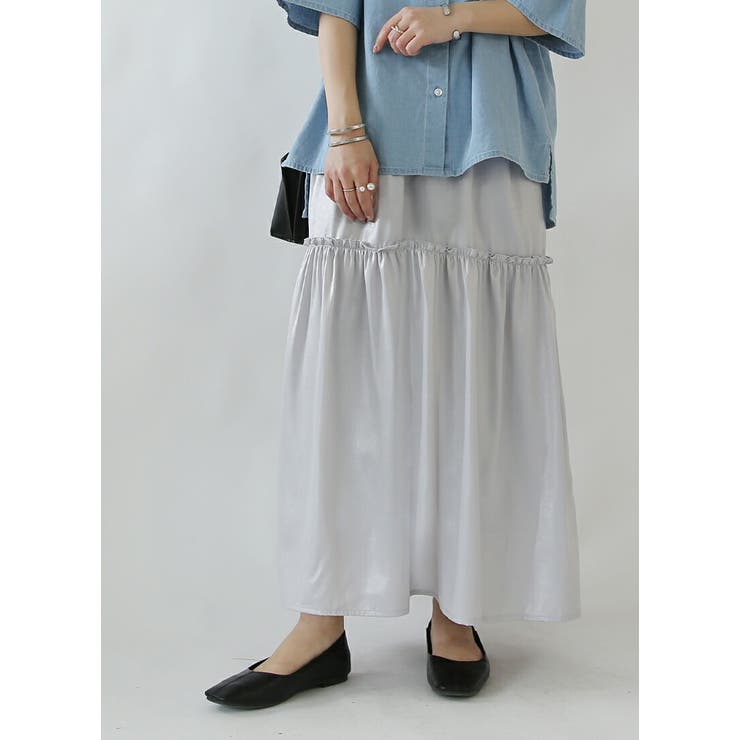 箔プリントフレアスカート スカート レディース | and it  | 詳細画像11 