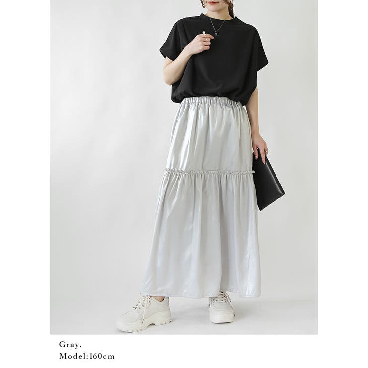 箔プリントフレアスカート スカート レディース | and it  | 詳細画像6 