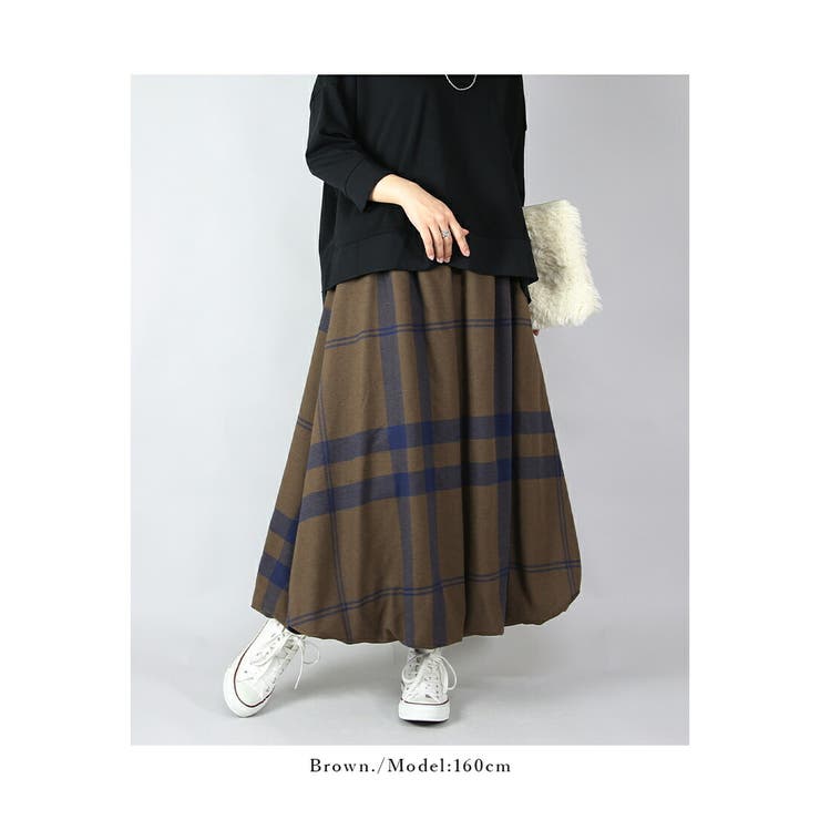 ビッグチェックバルーンスカート スカート レディース | and it  | 詳細画像7 