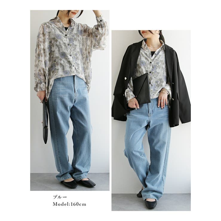ニュアンス柄シアーシャツアンサンブル シャツ アンサンブル | and it  | 詳細画像13 