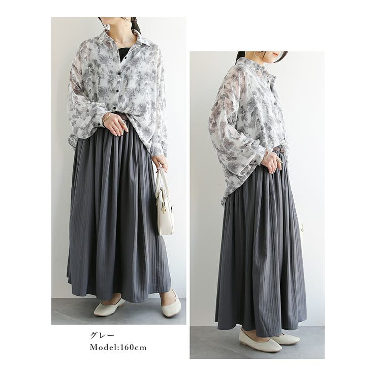 ニュアンス柄シアーシャツアンサンブル シャツ アンサンブル | and it  | 詳細画像17 