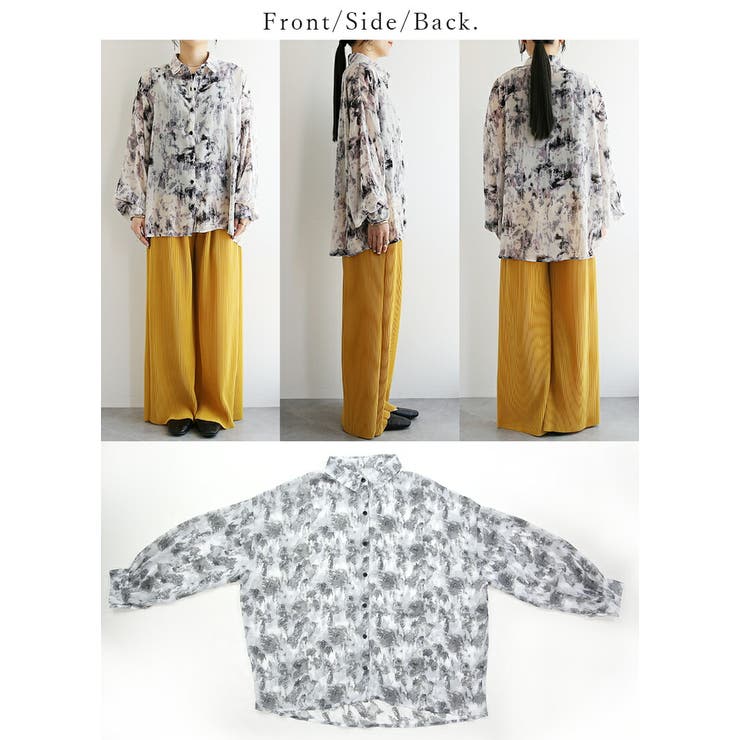 ニュアンス柄シアーシャツアンサンブル シャツ アンサンブル | and it  | 詳細画像20 