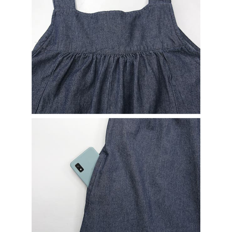 サロペット レディース フロントタックデニムサロペット | and it  | 詳細画像14 