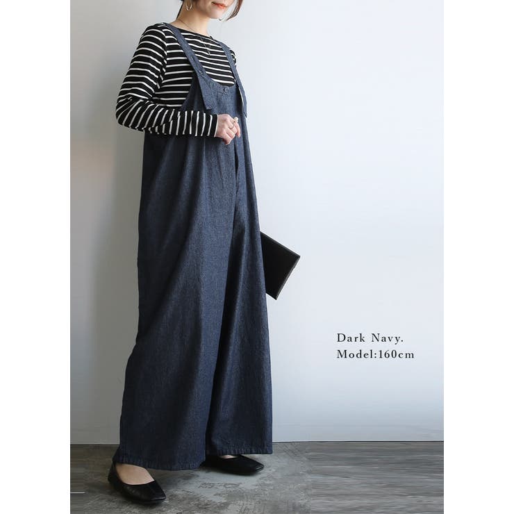 サロペット レディース フロントタックデニムサロペット | and it  | 詳細画像7 