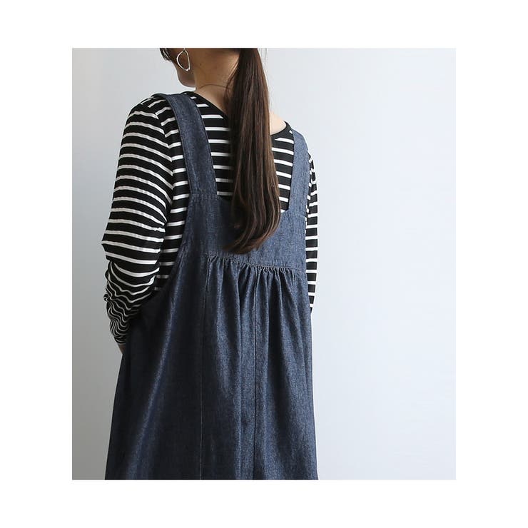 サロペット レディース フロントタックデニムサロペット | and it  | 詳細画像8 