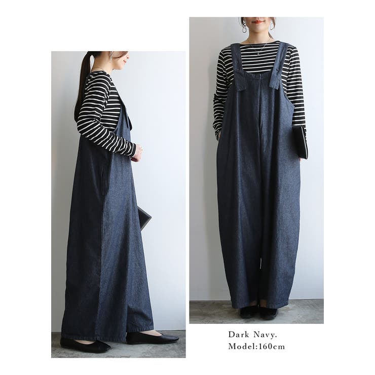 サロペット レディース フロントタックデニムサロペット | and it  | 詳細画像9 