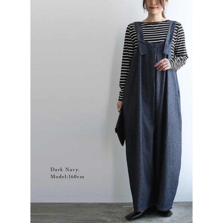 サロペット レディース フロントタックデニムサロペット | and it  | 詳細画像10 