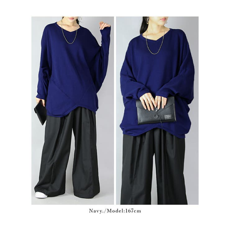 前後2wayバンザイドルマンコットンニット トップス レディース | and it  | 詳細画像8