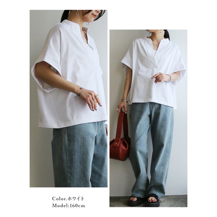 Tシャツ レディース キーネック | and it  | 詳細画像6 