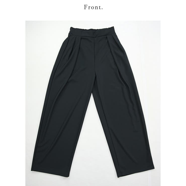 パンツ レディース ストレッチタックワイドパンツ | and it  | 詳細画像16 