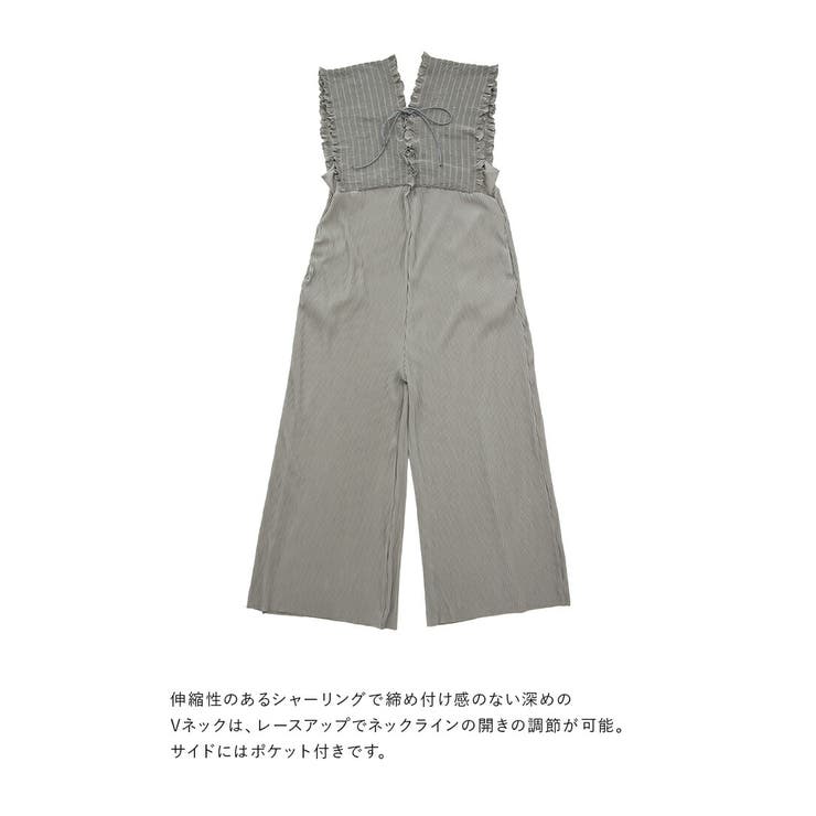 オールインワン レディース セルフカットプリーツレースアップオールインワン | and it  | 詳細画像17 