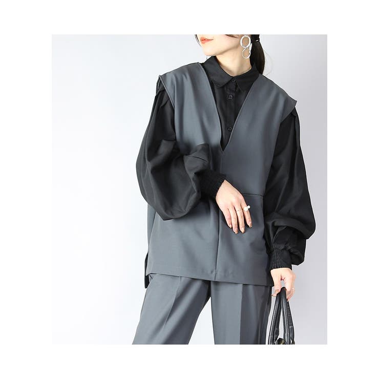 Vネックワイドベスト トップス レディース | and it  | 詳細画像10 