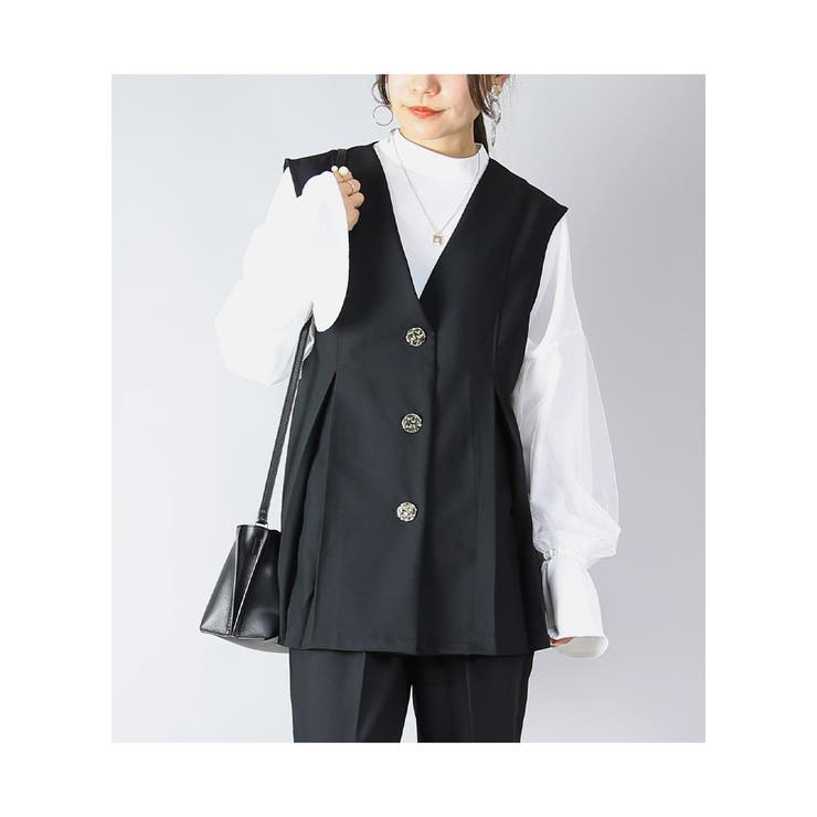 ボックスプリーツベスト トップス レディース | and it  | 詳細画像7 