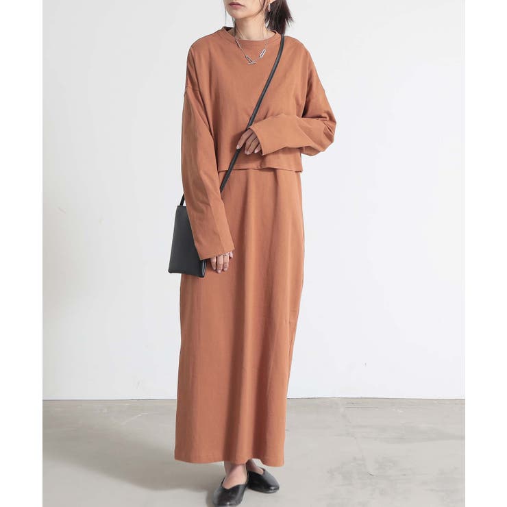 ノースリーブワンピース×ショート丈カットソーセット ワンピース