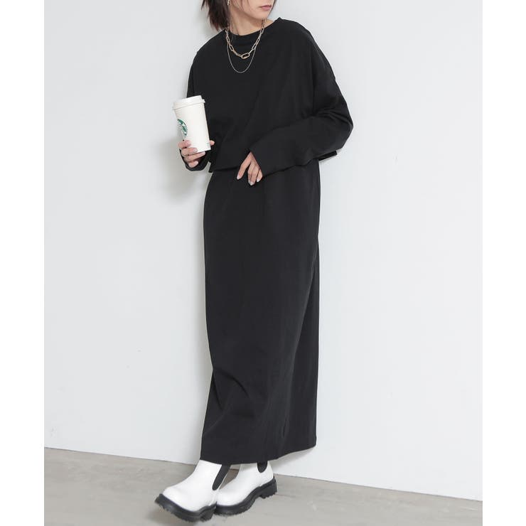 ノースリーブワンピース×ショート丈カットソーセット ワンピース ノースリーブワンピース×ショート丈カットソーセット ワンピース