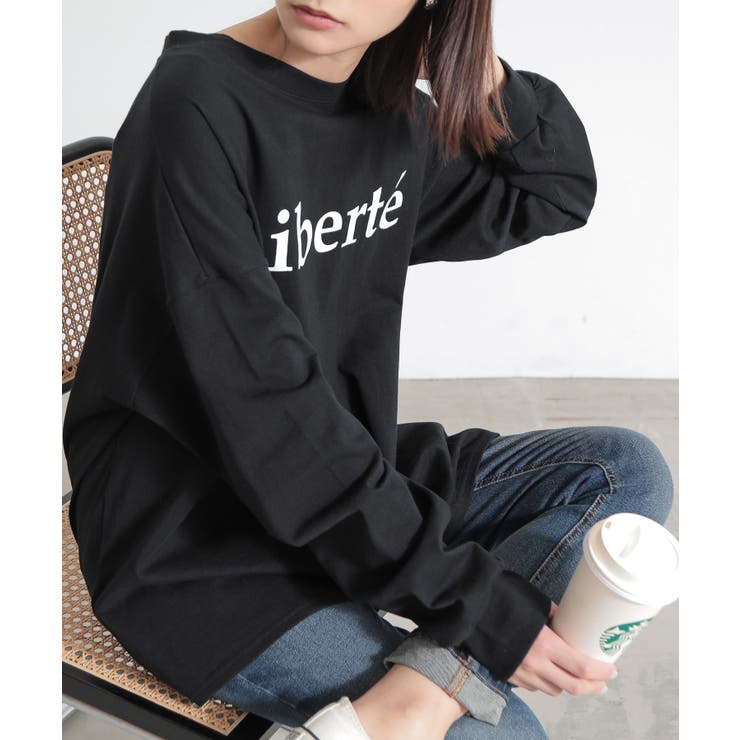 ブラック | ロゴロングスリーブゆるカットソー カットソー レディース | and it 