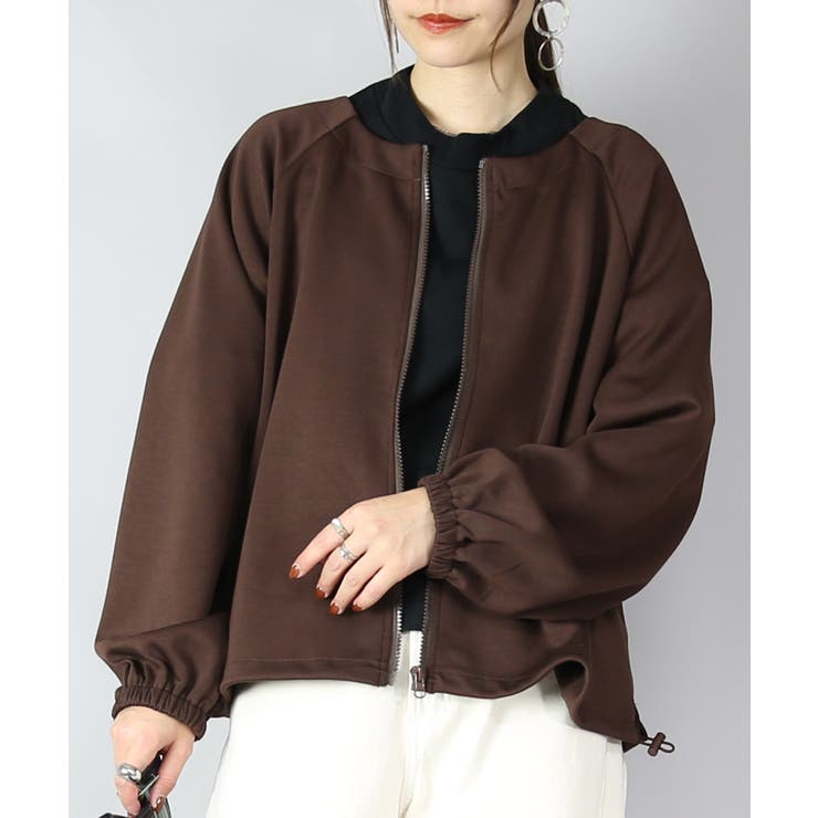014ブラウン | ジャケット レディース バックフリルフルジップジャケット | and it 